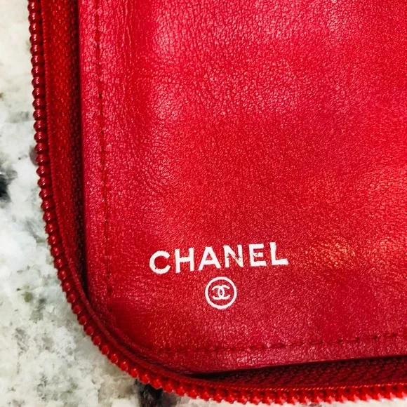 Chanel Timeless XL zipped long wallet in red caviar - Picture 11 of 15